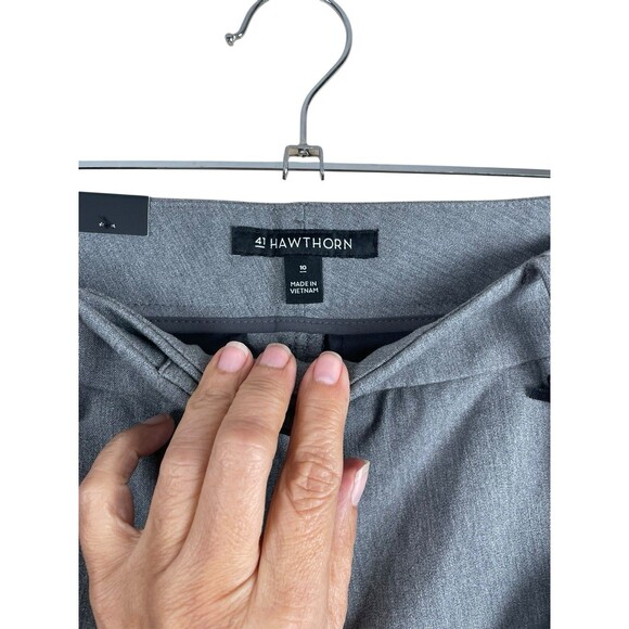 41 Hawthorn Becca Straight Leg Adjustable Hem Pants Gray NWT Size 10 Mid Rise - Picture 6 of 13